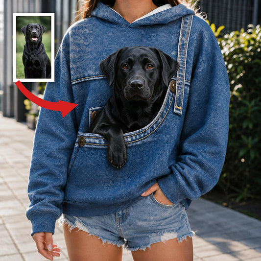 Personalisierter Hoodie mit schwarzem Labrador, tolles Geschenk für Hundeliebhaber
