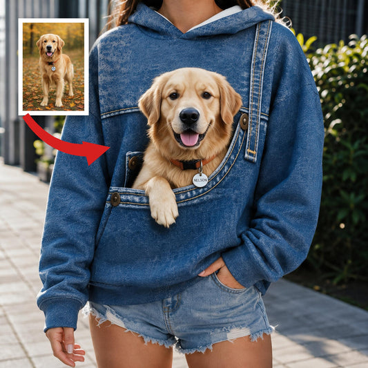 Personalisierter Smiling Golden Retriever Hoodie, Einzigartiges Geschenk für Hundebesitzer