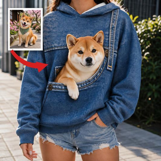 Niedlicher Shiba Inu Hoodie mit Allover-Druck - Personalisierbares Geschenk für Shiba Inu Hundebesitzer
