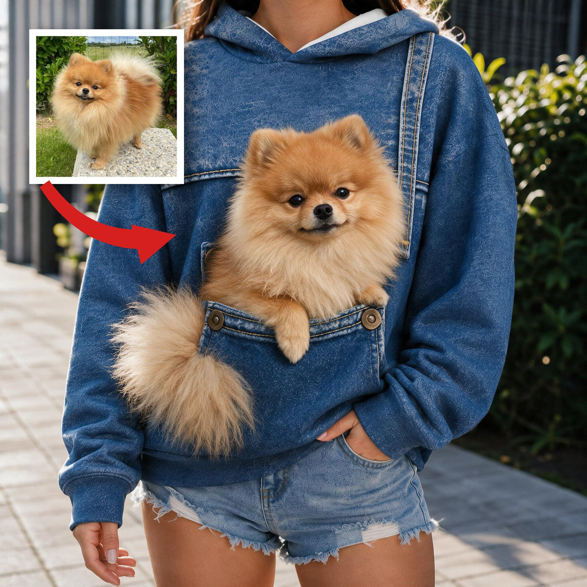 Cute Fluffy Tan Pomeranian All Over Print Shirt, Personalized Gift for Pomeranian Dog Owners and Pet Lovers
