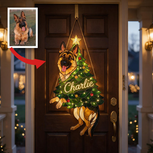 Personalisierte Weihnachts-LED-Acryltafel für Deutsche Schäferhunde - Individuelles Geschenk für Hundeliebhaber