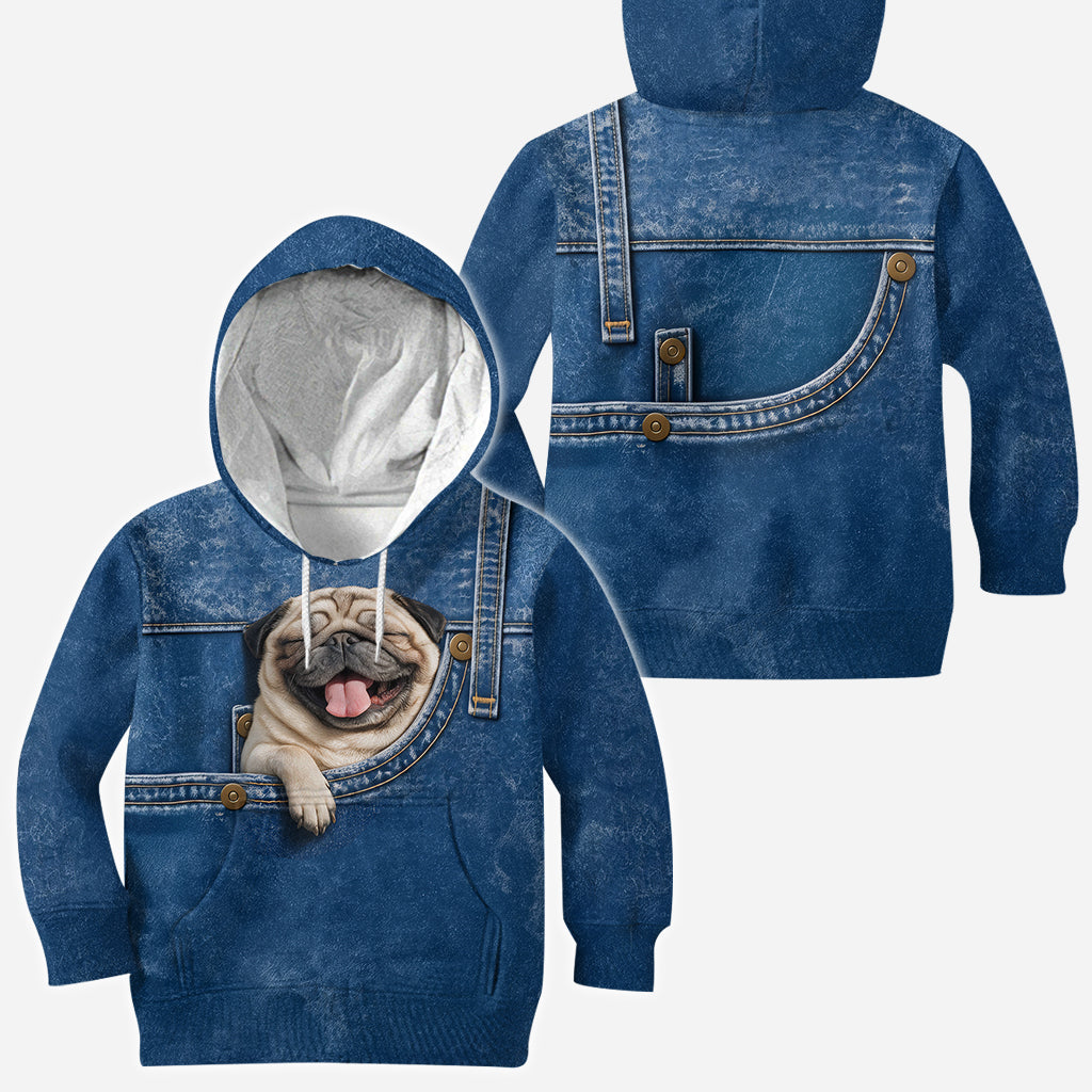 Fluffy Gray White Toy Poodle Pocket All Over Print Hoodie - Personalized Gift For Poodle Owner Dog Lover