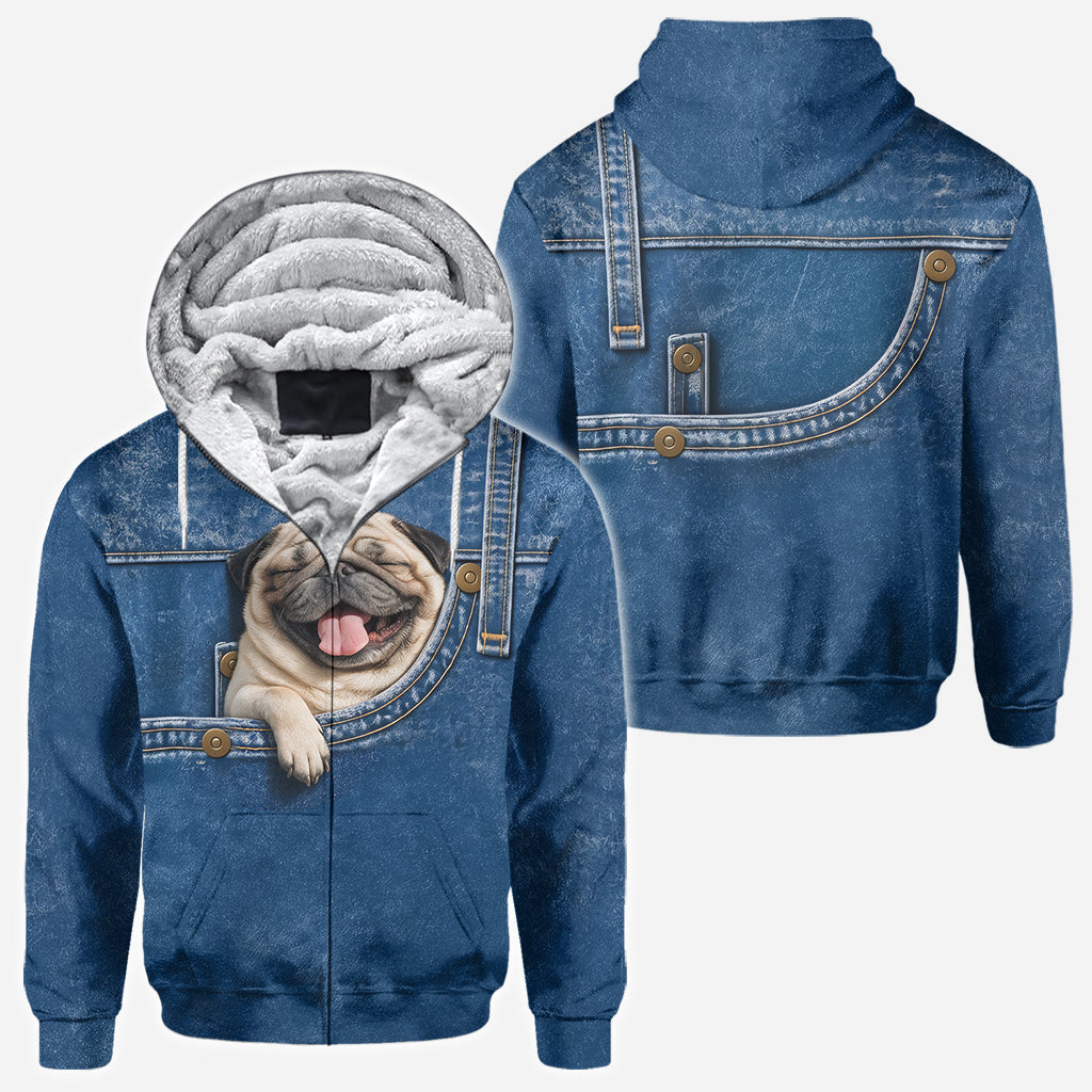 Fluffy Gray White Toy Poodle Pocket All Over Print Hoodie - Personalized Gift For Poodle Owner Dog Lover