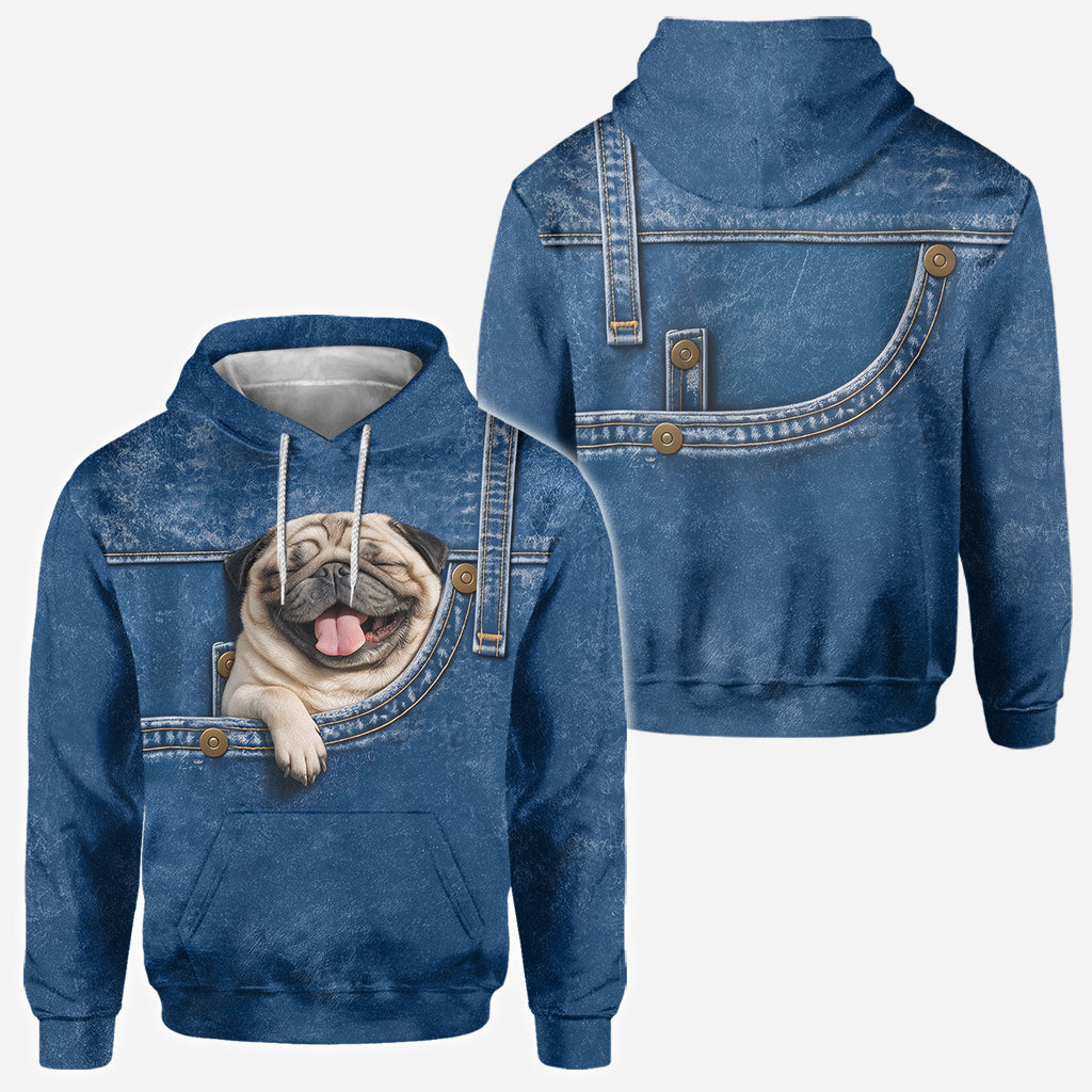 Fluffy Gray White Toy Poodle Pocket All Over Print Hoodie - Personalized Gift For Poodle Owner Dog Lover