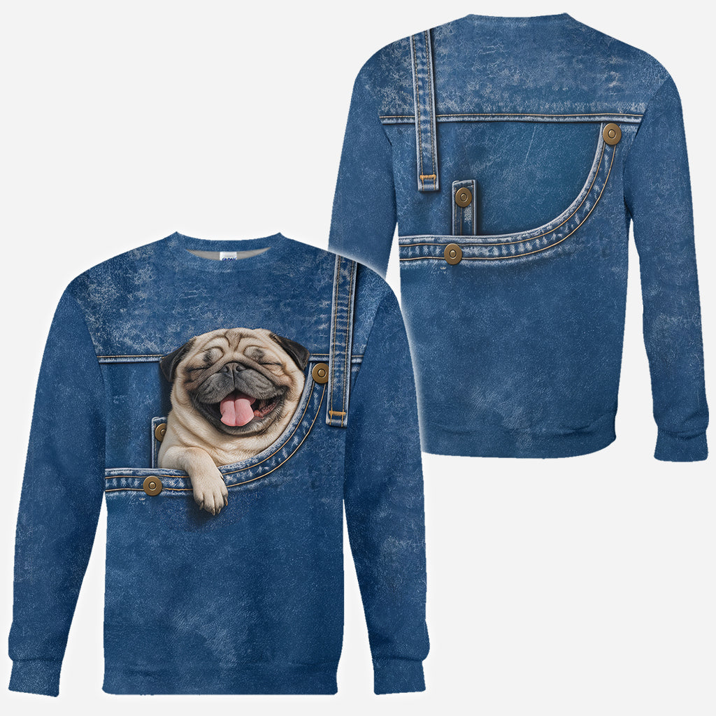 Fluffy Gray White Toy Poodle Pocket All Over Print Hoodie - Personalized Gift For Poodle Owner Dog Lover