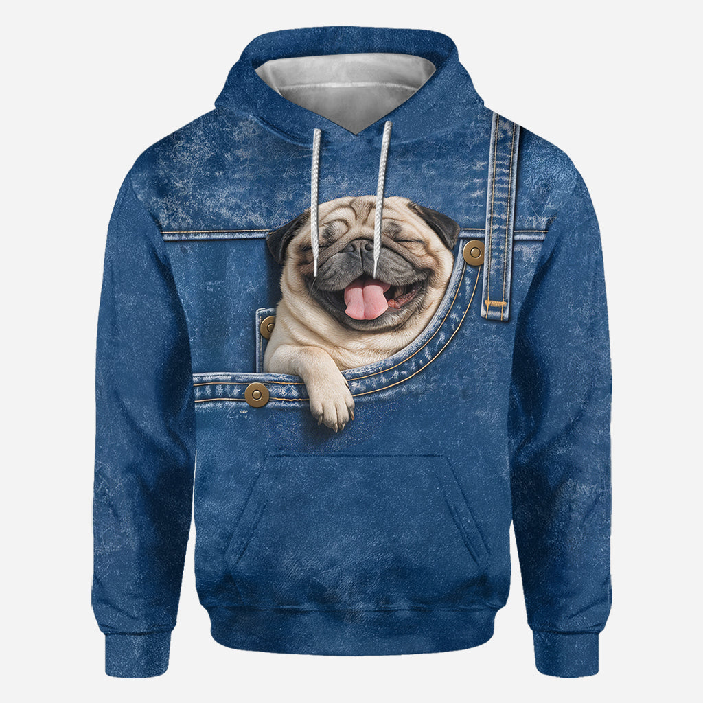 Fluffy Gray White Toy Poodle Pocket All Over Print Hoodie - Personalized Gift For Poodle Owner Dog Lover
