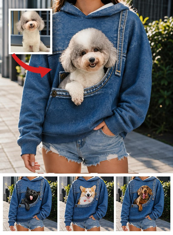 Fluffy Gray White Toy Poodle Pocket All Over Print Hoodie - Personalized Gift For Poodle Owner Dog Lover