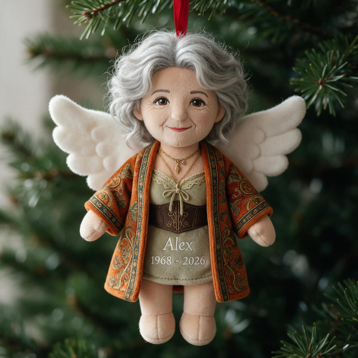 Personalized Angel Latina Grandma Memorial Plush Ornament - I'm Always With You Remembrance Christmas Keepsake Gift