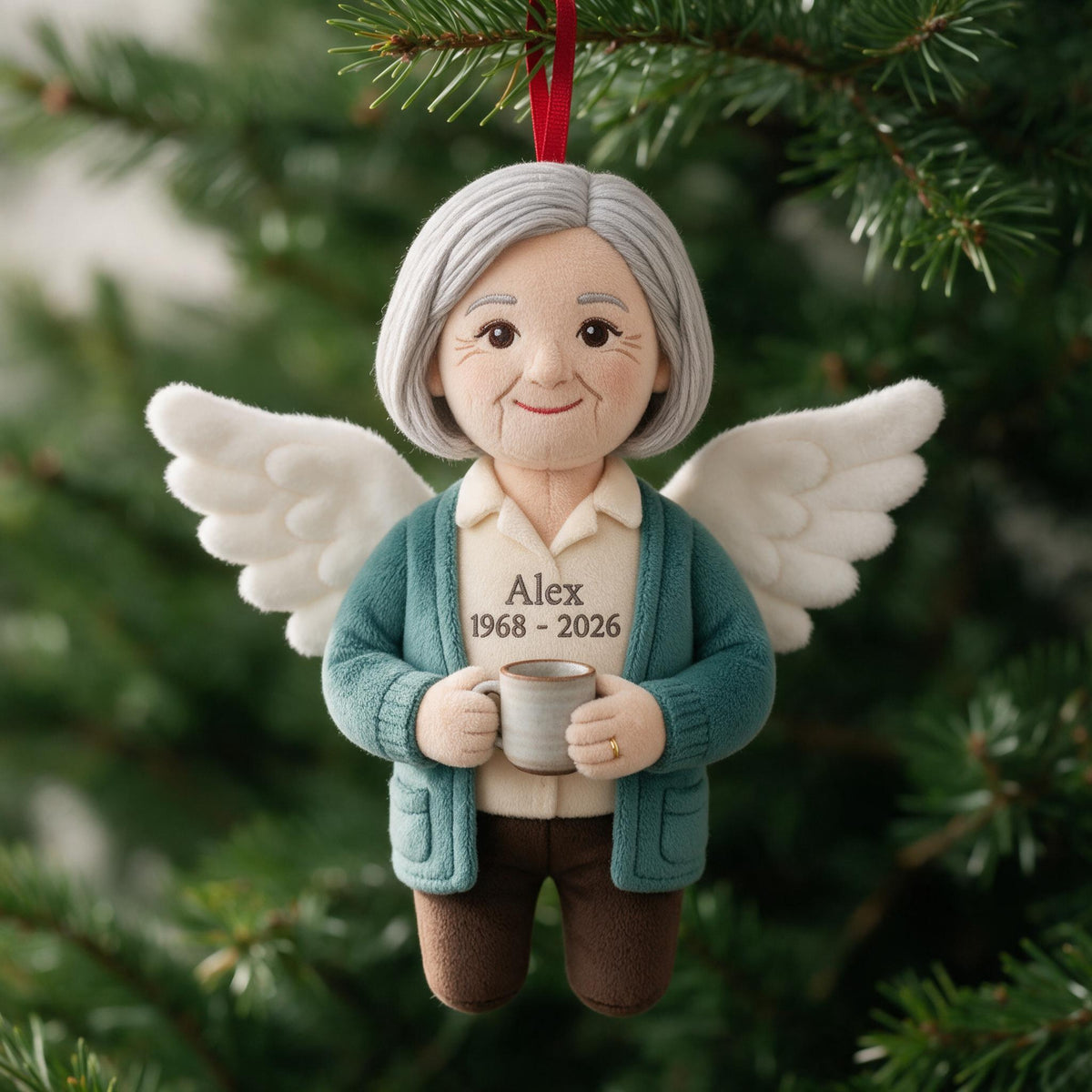I'm Always With You Personalized Angel Mom Memorial Plush Ornament Custom Sympathy Christmas Keepsake Gift