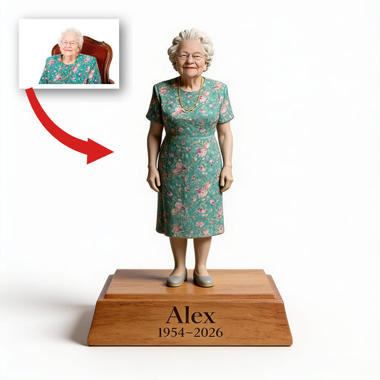 Custom Shaped Personalized Memorial Acrylic Plaque | Older Women Loved One Keepsake Made From Your Favorite Photo