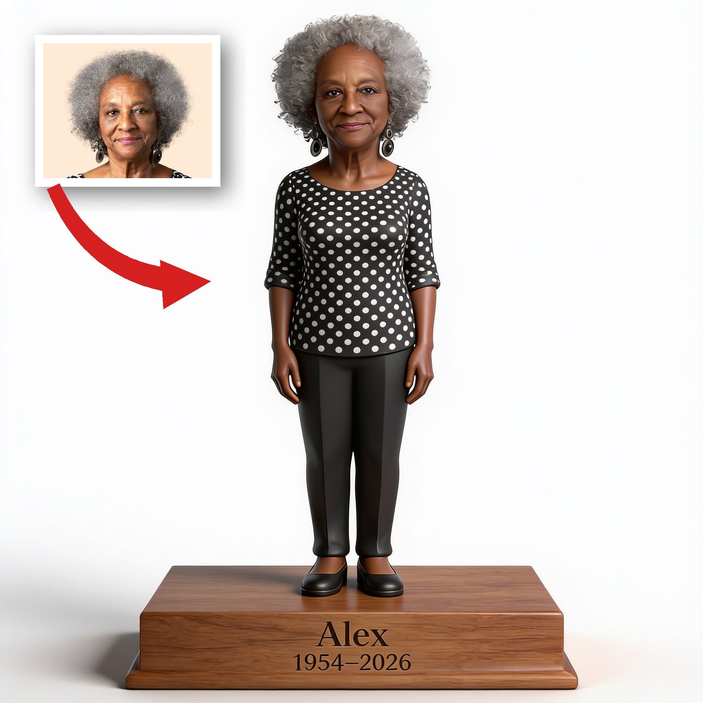 Personalized Custom Photo Older Black Women Loved One Memorial Shaped Acrylic Plaque, Remembrance Keepsake Gift
