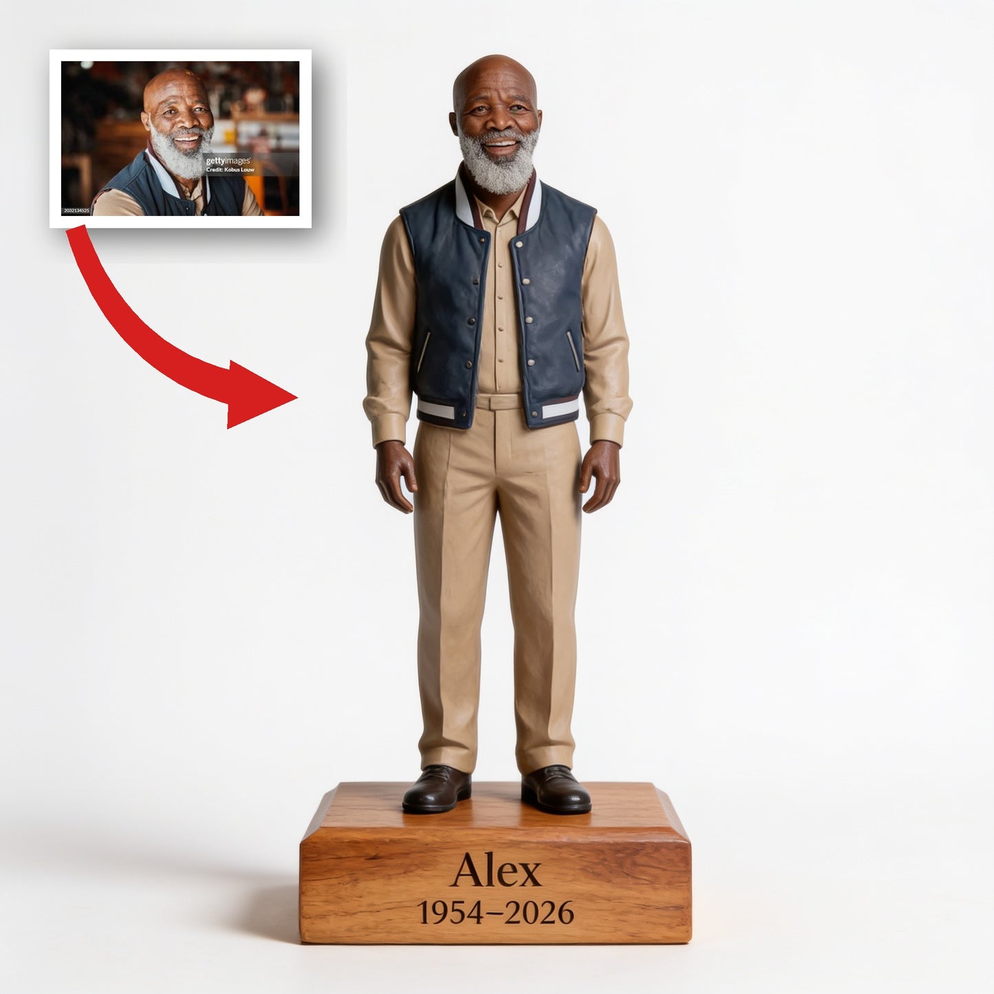 Personalized Older Black Men Memorial Custom Shaped Acrylic Plaque | Meaningful Keepsake Made From Your Favorite Photo
