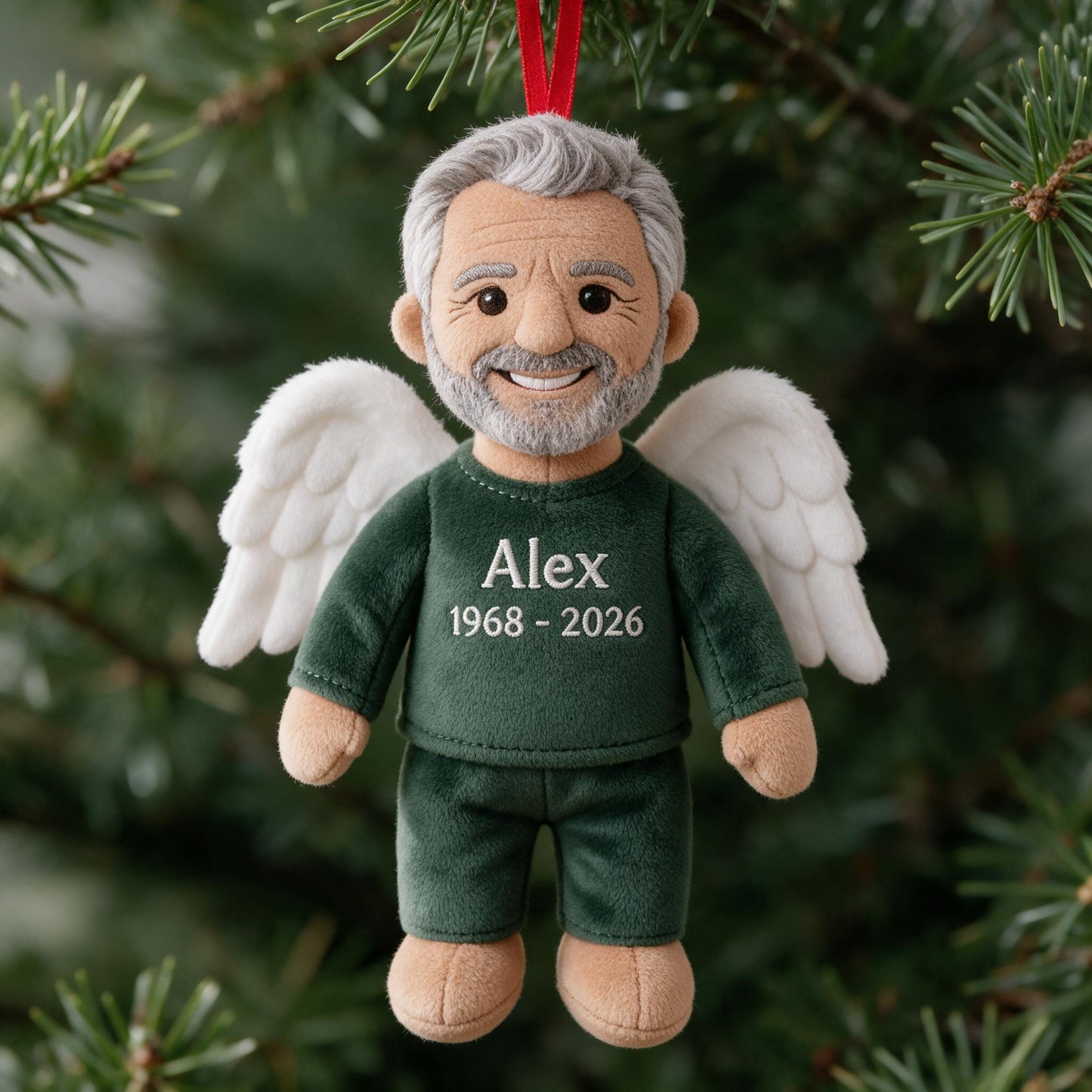 I'm Always With You Personalized Grandpa Angel Memorial Plush Ornament, Bereavement Christmas Keepsake Gift