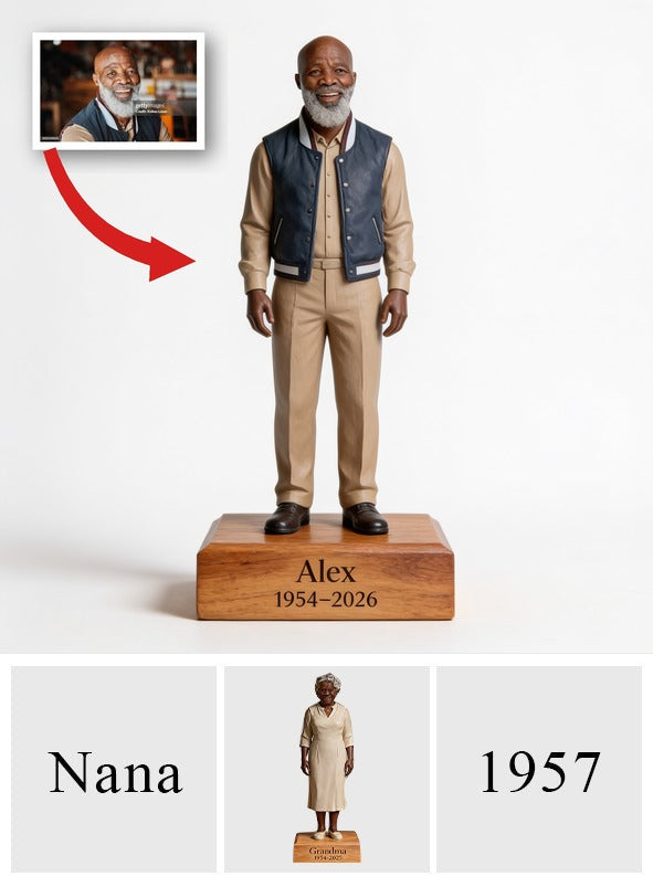 Personalized Older Black Men Memorial Custom Shaped Acrylic Plaque | Meaningful Keepsake Made From Your Favorite Photo