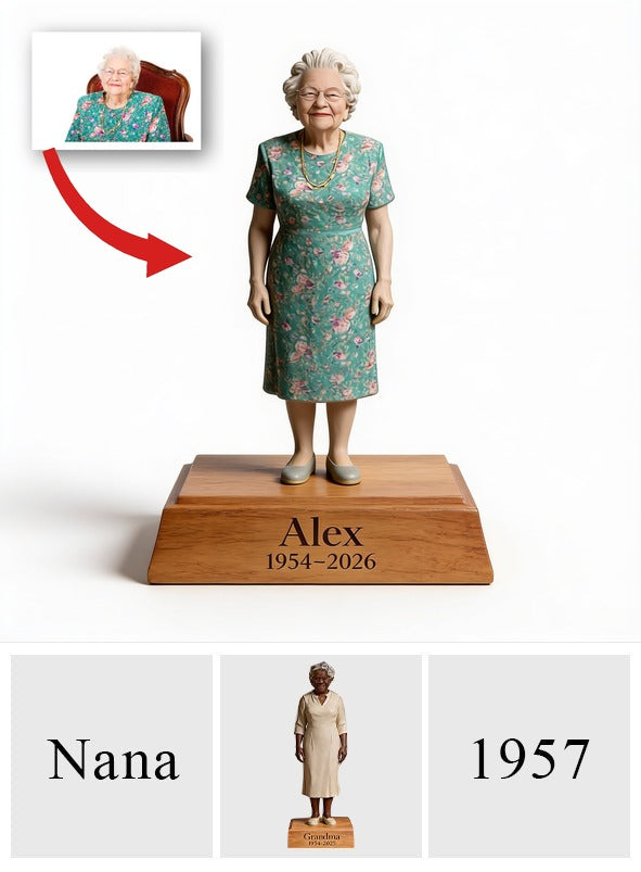 Custom Shaped Personalized Memorial Acrylic Plaque | Older Women Loved One Keepsake Made From Your Favorite Photo