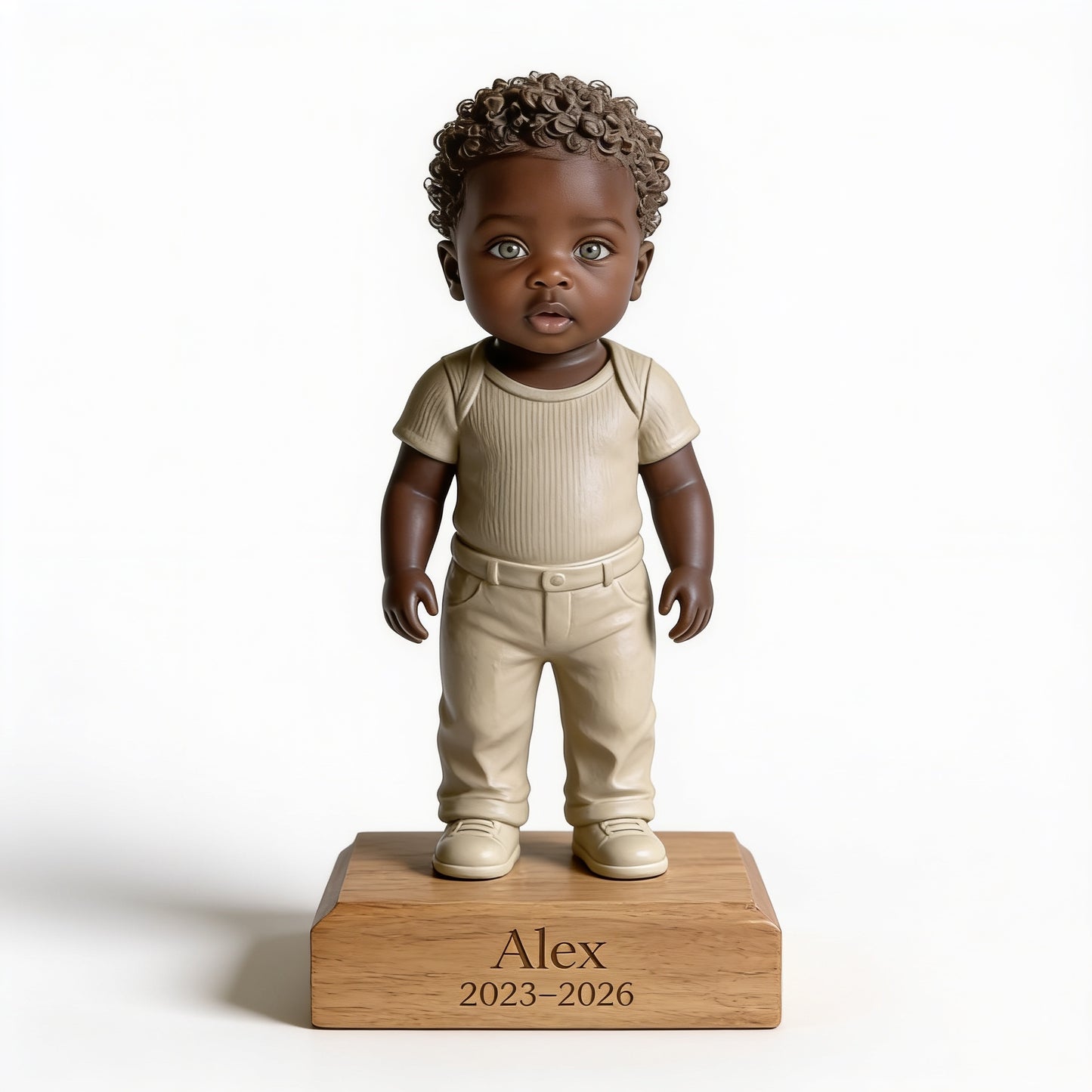 Custom Photo Black Kid Portrait Shaped Acrylic Plaque, Personalized Child Memorial Keepsake Gift for Desk & Home Display