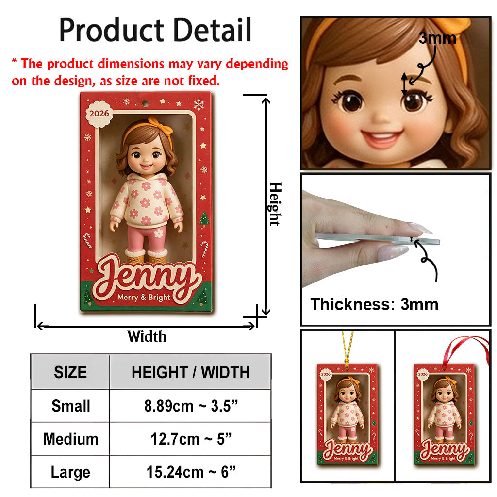 Personalized 2026 Cute Little Latina Kid Christmas Ornament Custom Name Holiday Keepsake Tree Decoration Gift