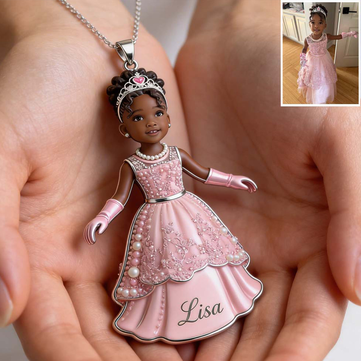 Personalized Sparkling Parti Poodle Custom Name Metal Pendant Necklace, Gift for Poodle Owners and Dog Lovers