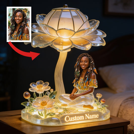 Personalisierte schwarze Frauen-Porträt-Acryl-LED-Nachtlicht - Individueller Name Selbstliebe Schlafzimmer Dekor Geschenk