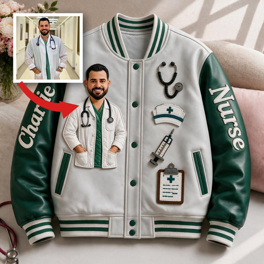 Personalisierte Karikatur-Jacke für männliche Pflegekräfte – Ein durchdachtes Geschenk für RN-Pflegepersonal