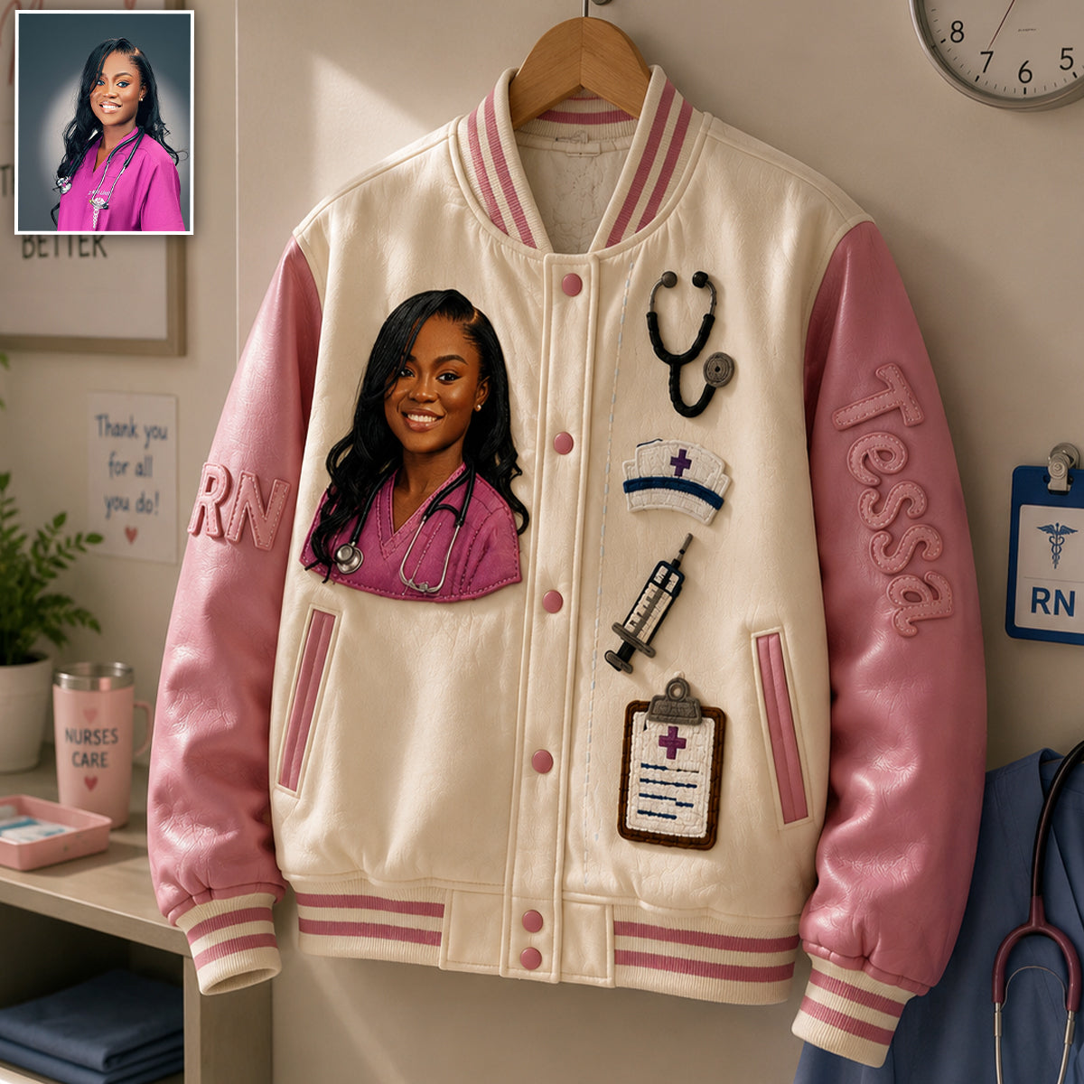 Personalized Doctor Varsity Jacket - Unique Appreciation Gift For Latina Woman, Medical Professionals, Graduation Casual Outerwear