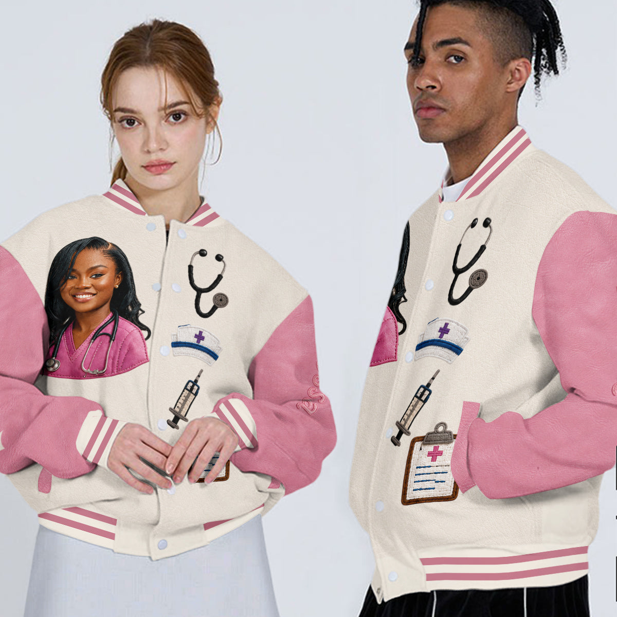 Personalized CNA Black Nurse Varsity Jacket, Perfect Appreciation Gift For Nursing Staff, Graduation And Nursing Week