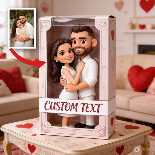 Personalisierte Chibi Umarmendes Paar Acrylplakette - Romantisches Geschenk für Valentinstag und Jubiläum