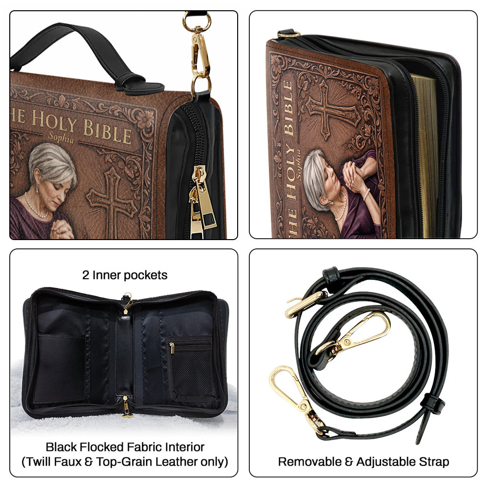 Personalisierte Foto Gebet junge Frau Leder Bibel Cover Tasche Christliches Geschenk