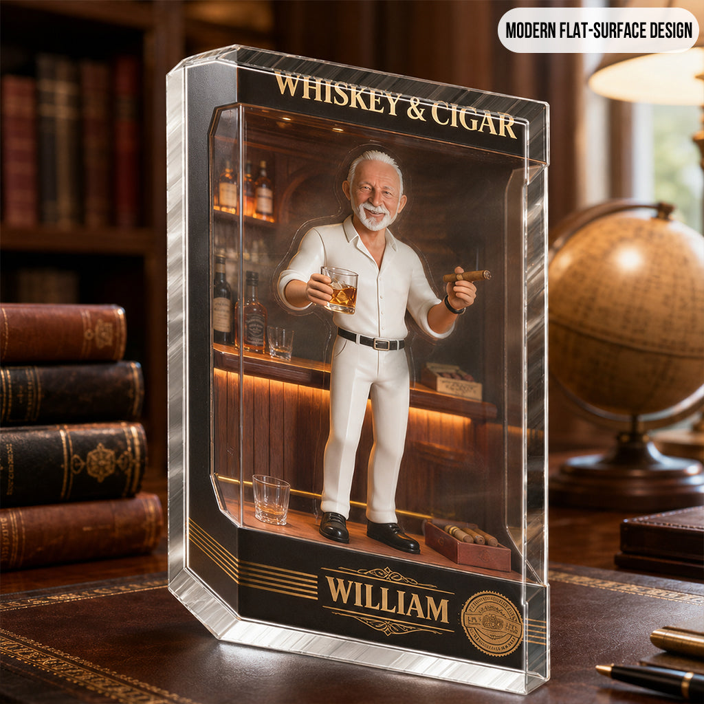 Personalisierte Whiskey & Zigarren Acrylplakette Bar Dekor Geschenk für Männer