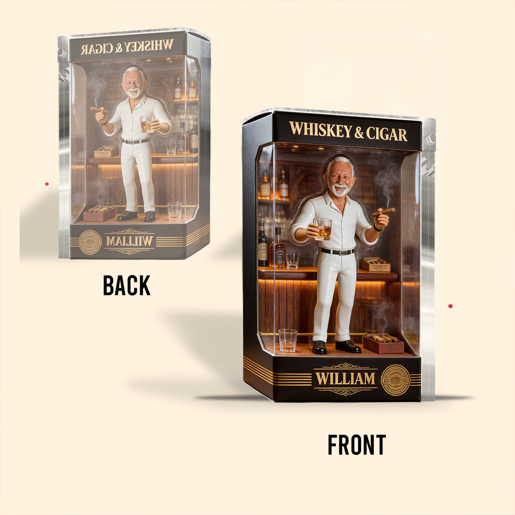 Personalisierte Acrylplakette für ältere schwarze Männer - Whiskey & Zigarren Geschenk