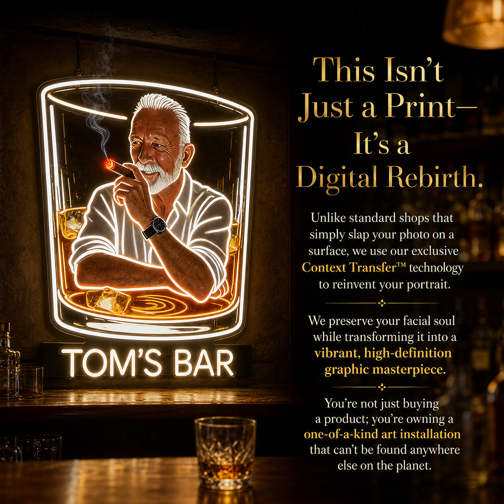 Personalisierte Whiskey & Zigarren Lounge LED Acrylschild für die Hausbar Geschenk für ältere schwarze Männer