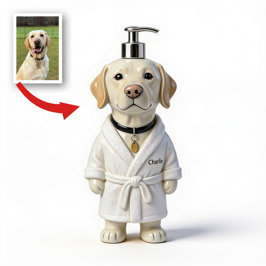 Personalized Yellow Labrador Retriever Soap Dispenser, Pet Lover Home Gift