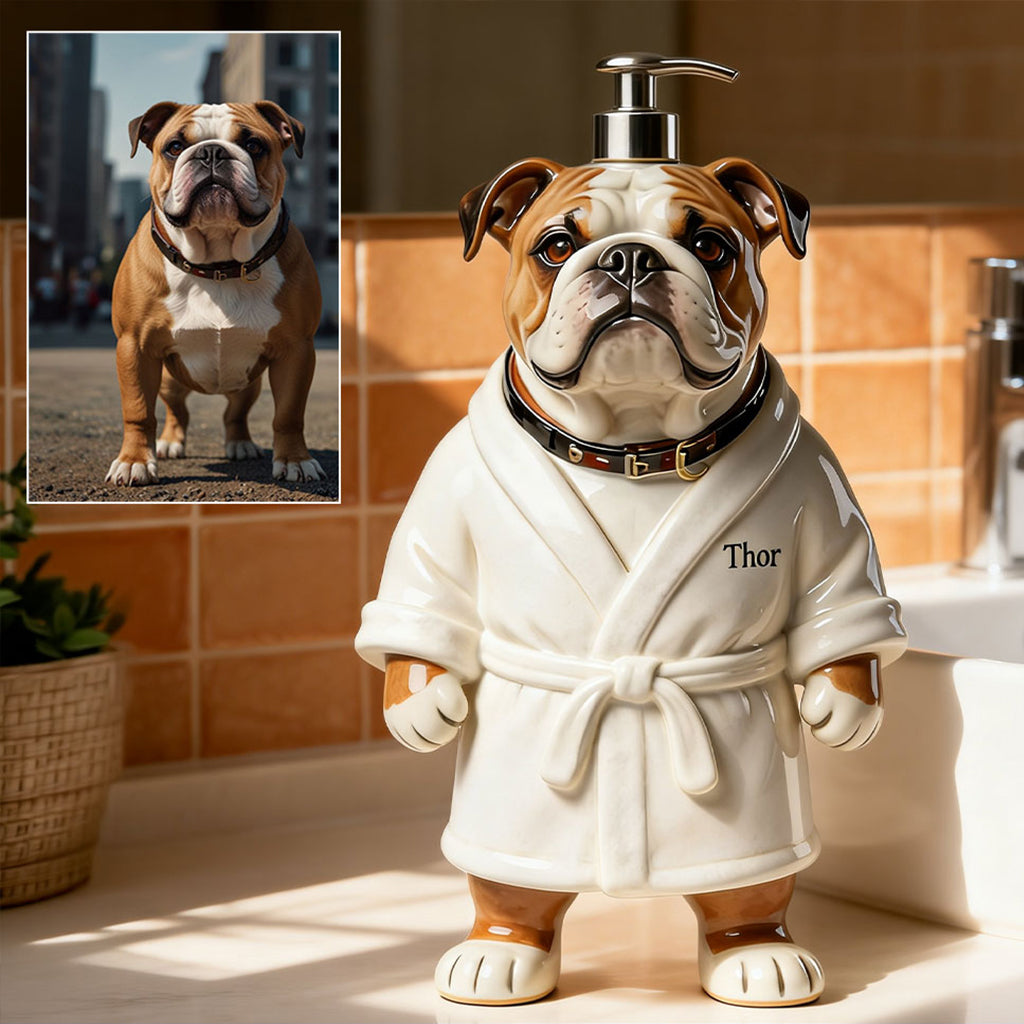 Personalized Rottweiler Spa Soap Dispenser Cute Bathroom Home Decor Gift