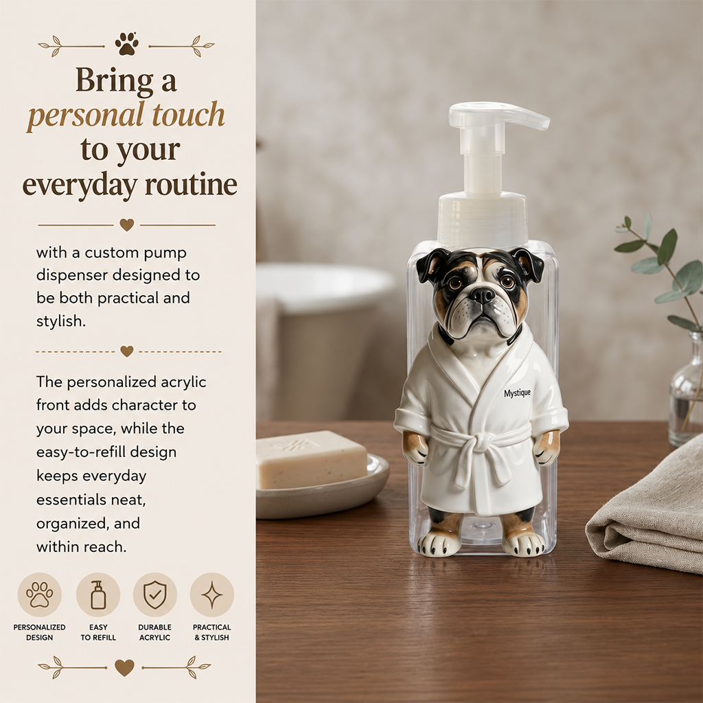 Personalized Siberian Husky Soap Dispenser Dog Lover Bathroom Decor Gift