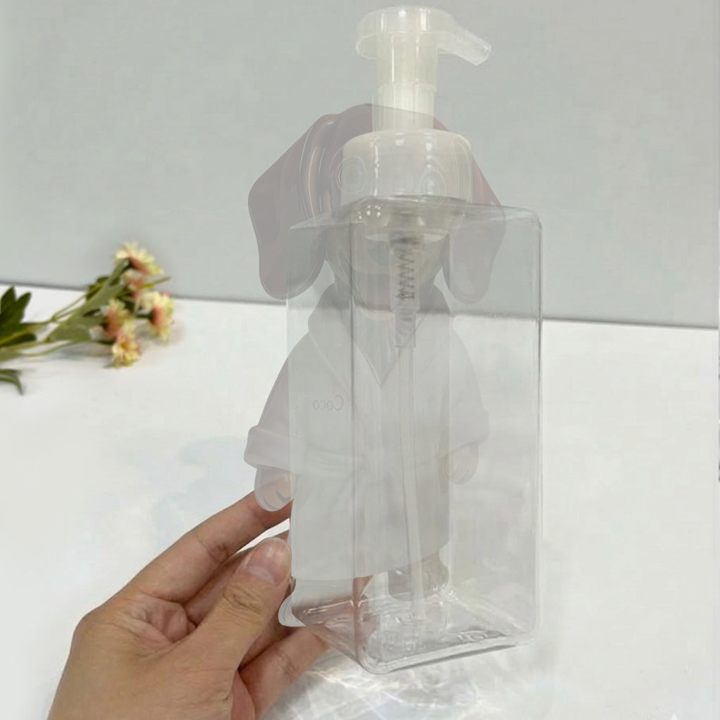 Personalized Curly Gray Poodle Bath Robe Soap Dispenser Bathroom Decor