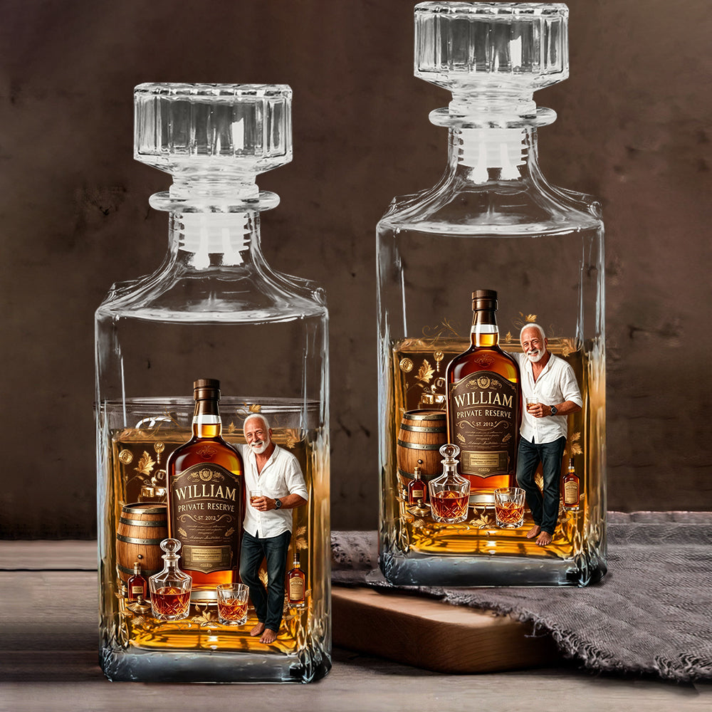 Personalized Bearded Black Man Whiskey Glass Bourbon Lover Gift