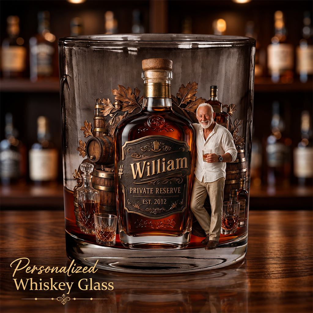 Personalized Latina Man Whiskey Glass, Bourbon Lover Gift For Him