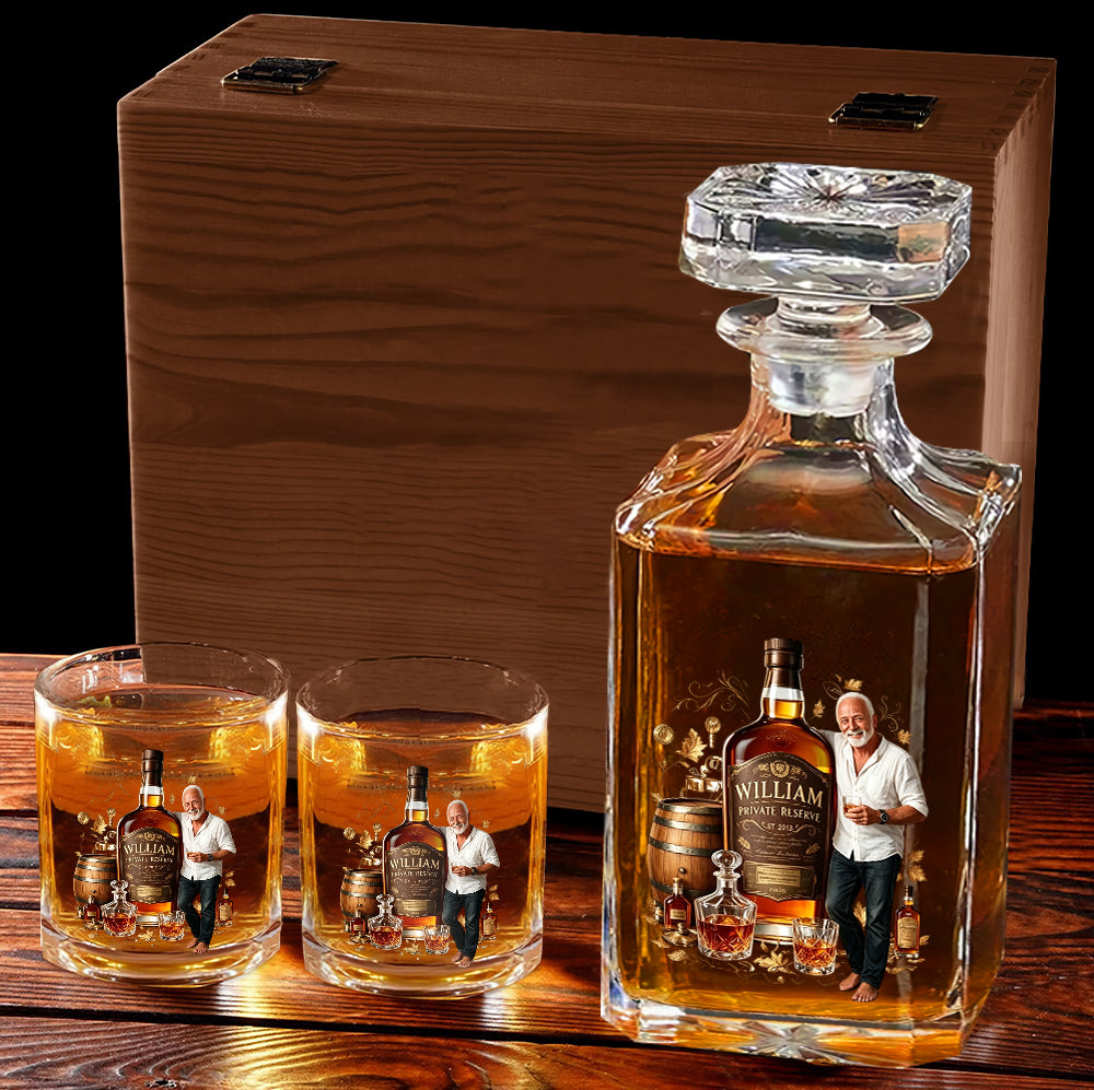 Personalized Bearded Black Man Whiskey Glass Bourbon Lover Gift