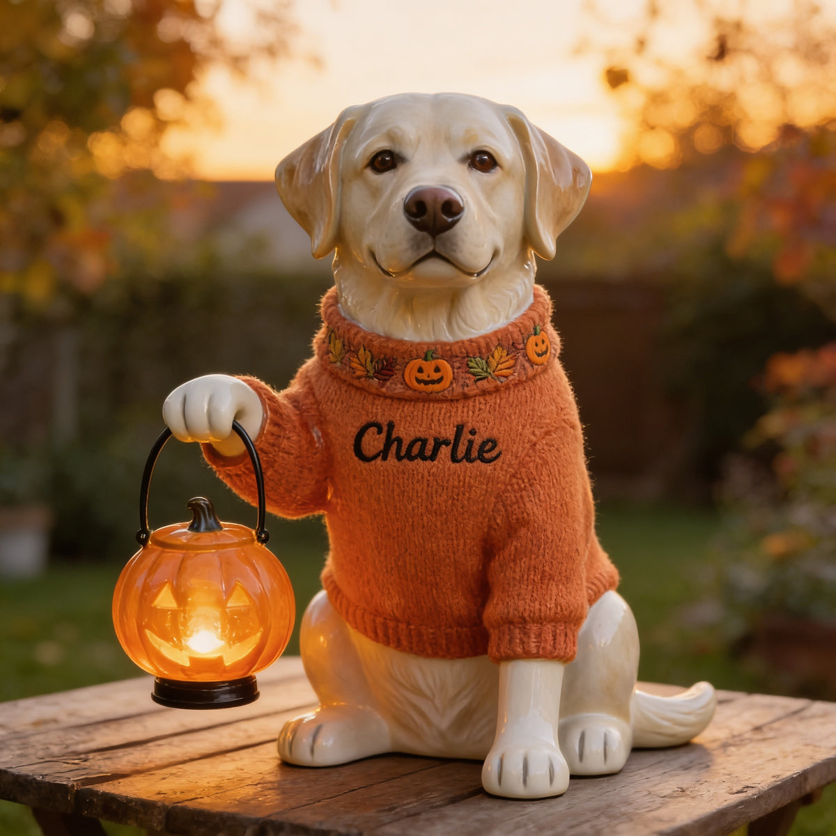 Personalized Fall Labrador Retriever Solar Acrylic Light Garden Decor