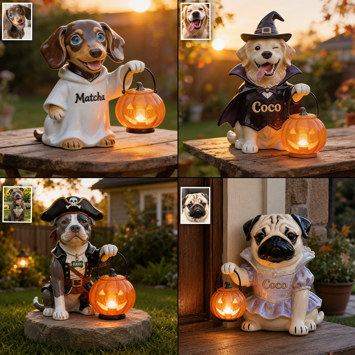 Personalized Fall German Shepherd Solar Acrylic Light Garden Decor