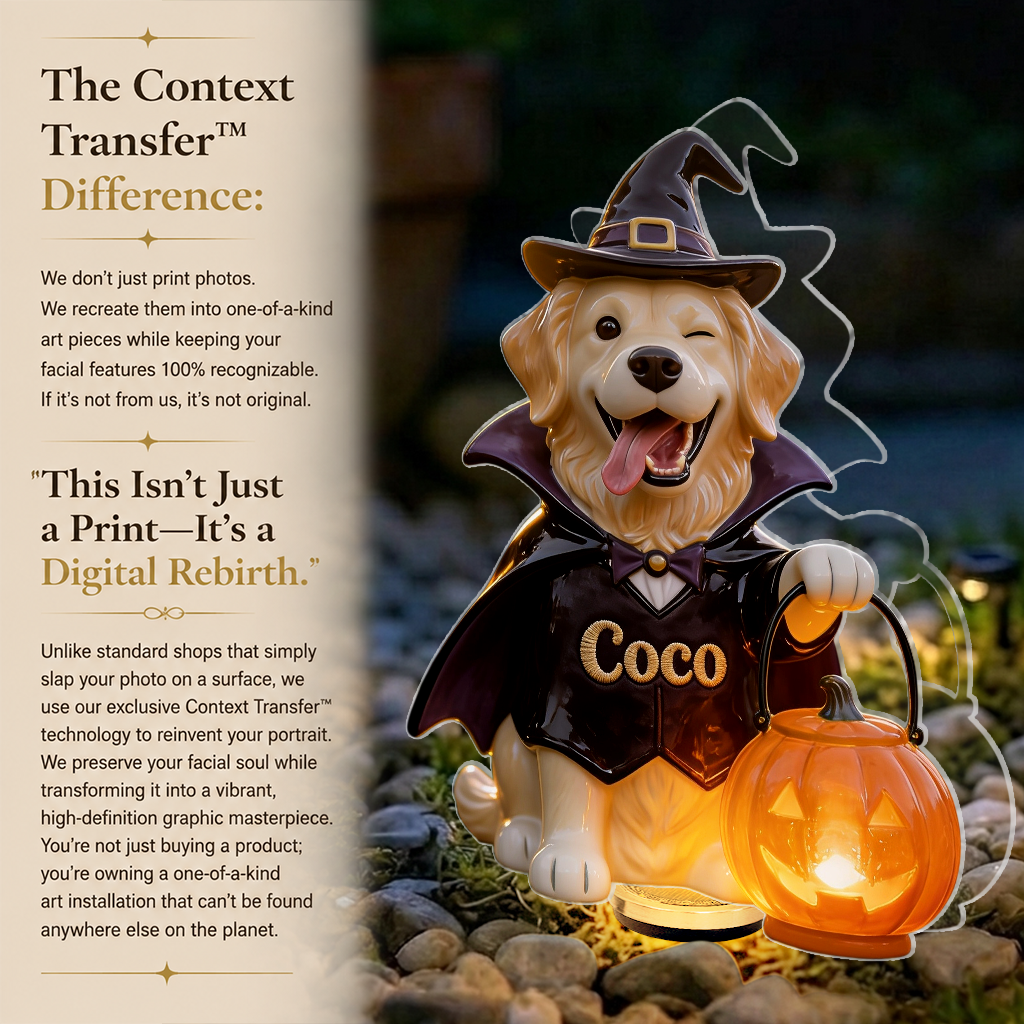 Personalized Fall Chihuahua Solar Acrylic Light Garden Decor