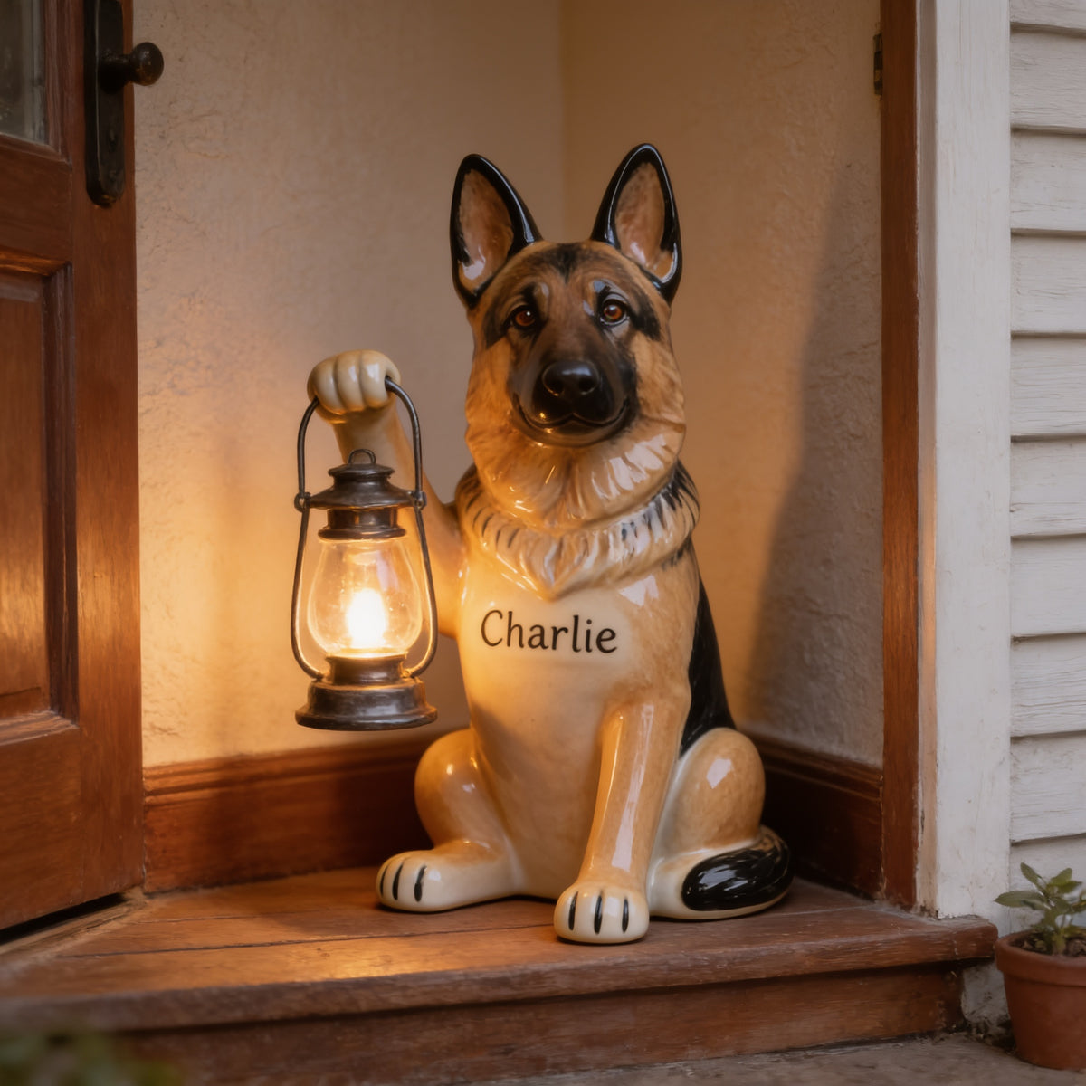 Personalized German Shepherd Solar Acrylic Light Garden Dog Lover Gift