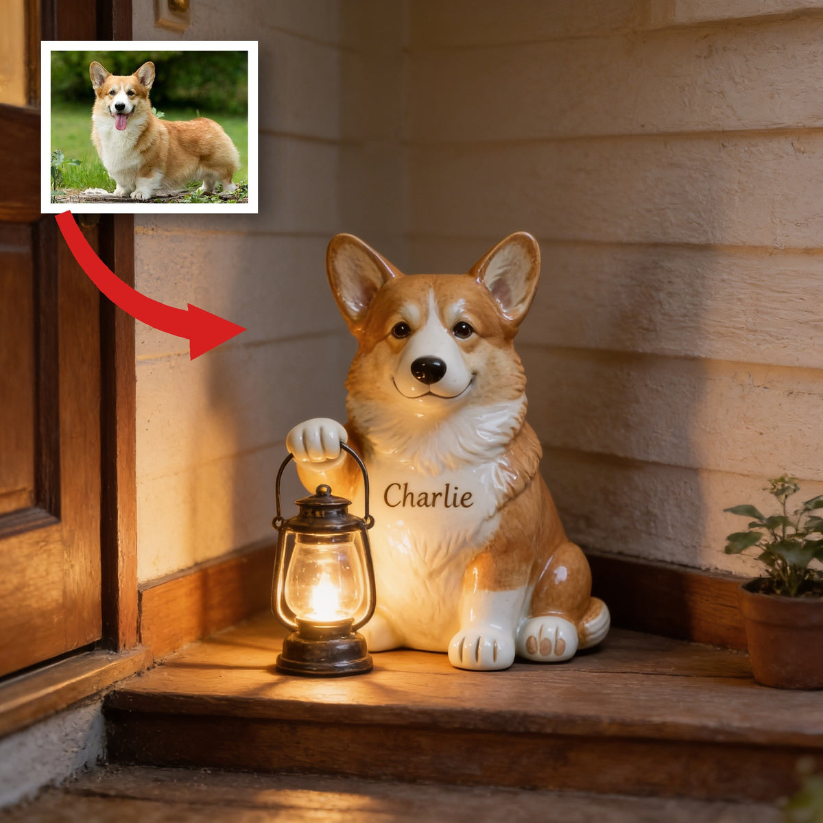 Personalized Welsh Corgi Solar Acrylic Light Garden Decor for Dog Lovers