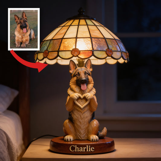 Personalized German Shepherd LED Table Night Light Pet Lover Home Decor Gift