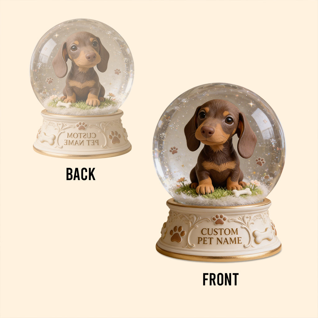 Personalized Fawn Chihuahua Snow Globe Acrylic Table Decor, Pet Lover Gift