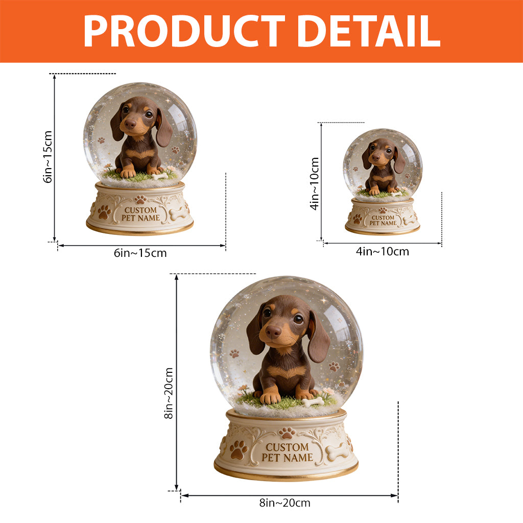 Personalized Curly Fur Poodle Snow Globe Acrylic Plaque Table Decor Dog Lover Gift
