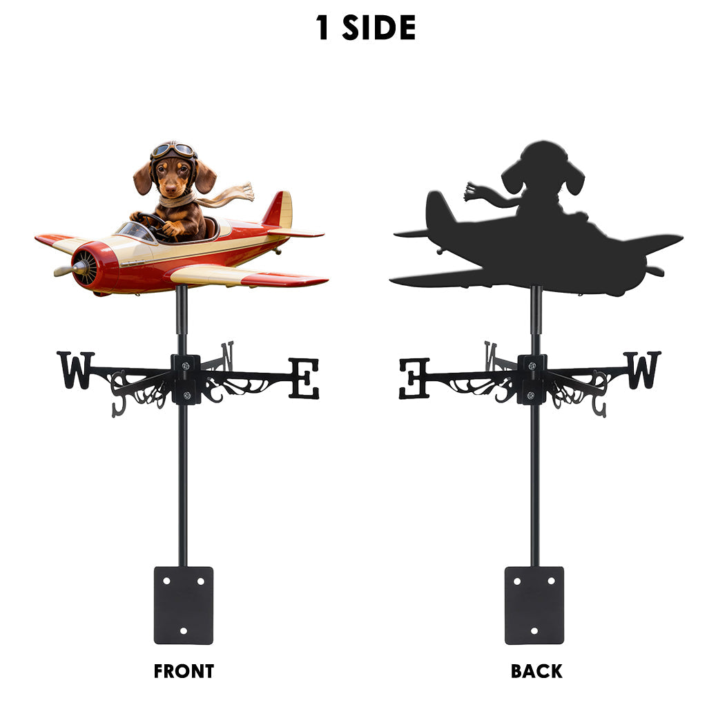 Custom Photo Pilot Shiba Inu Weather Vane, Pet Lover Garden Decor Gift