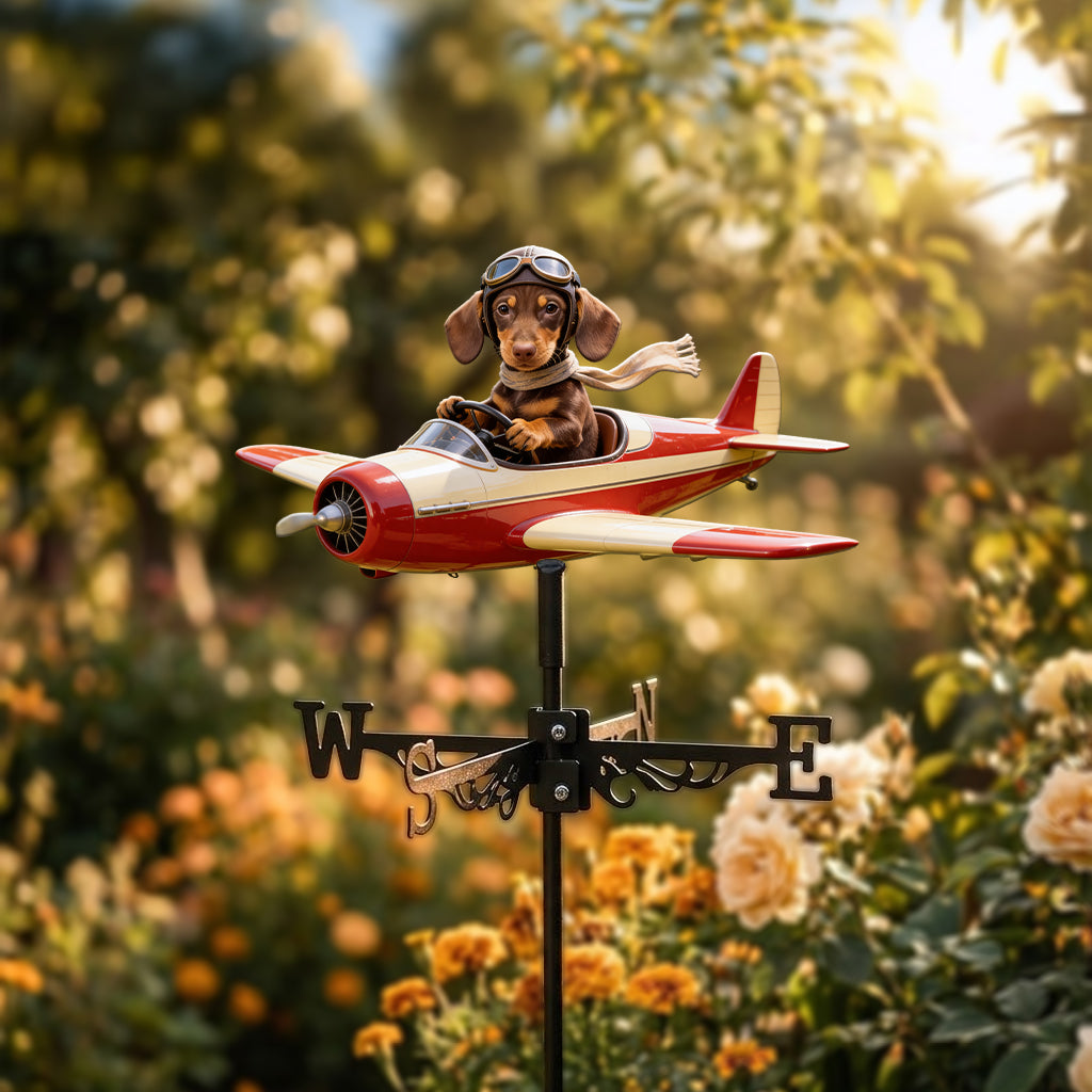 Personalisierbare Foto-Pilot Französische Bulldogge Wetterfahne, Geschenk für Gartenliebhaber