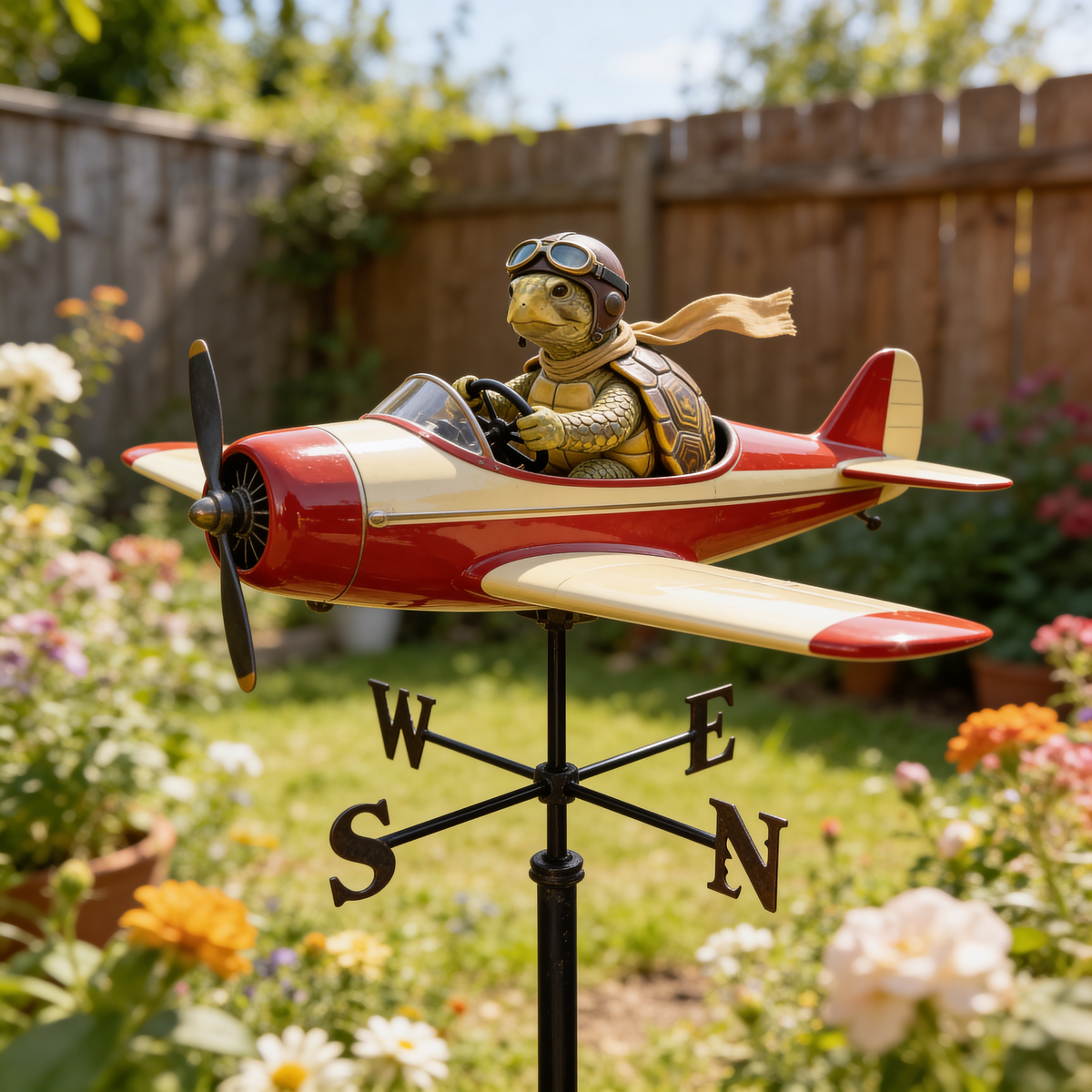 Custom Photo Border Collie Pilot Airplane Weather Vane, Garden Pet Lover Gift