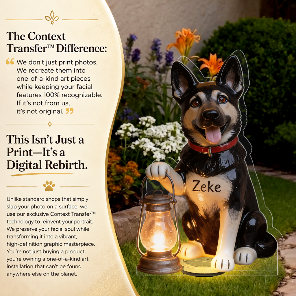 Personalized German Shepherd Solar Acrylic Light Garden Dog Lover Gift